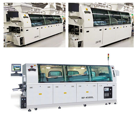 CE 3P AC220V Wave Soldering Equipment 450mm Conveyor Step Motor Control